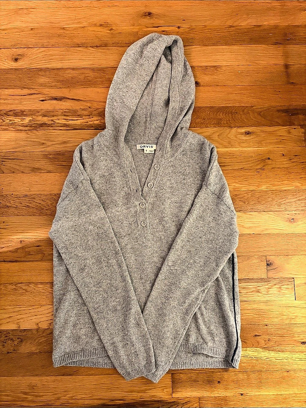 Orvis Hooded Gray Sweater Size Small